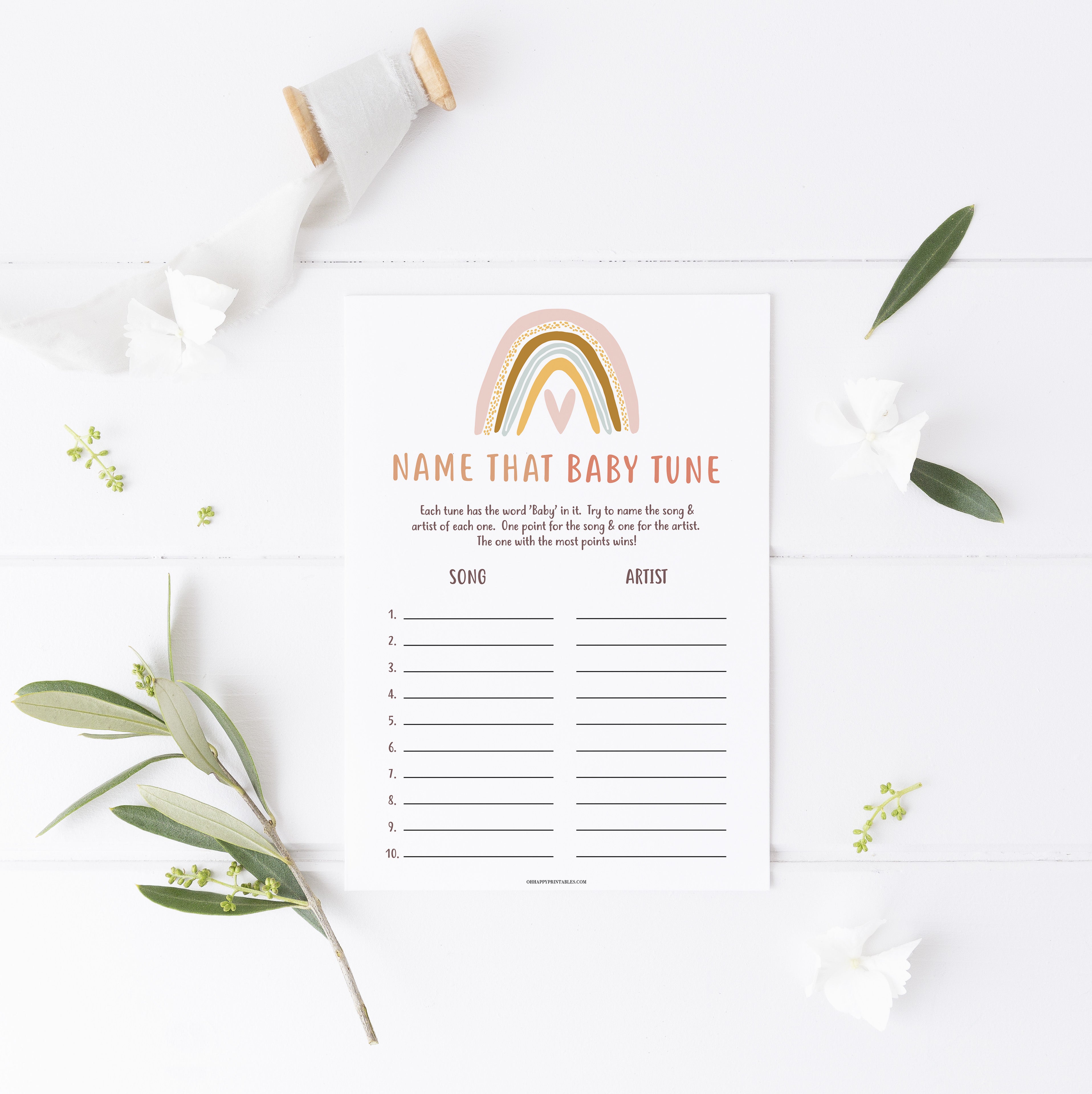 name that baby tune game, Printable baby shower games, boho rainbow baby games, baby shower games, fun baby shower ideas, top baby shower ideas, boho rainbow baby shower, baby shower games, fun boho rainbow baby shower ideas