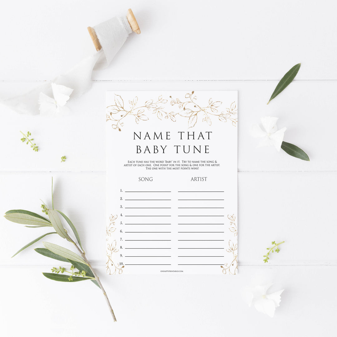 name that baby tune game, Printable baby shower games, gold leaf baby games, baby shower games, fun baby shower ideas, top baby shower ideas, gold leaf baby shower, baby shower games, fun gold leaf baby shower ideas