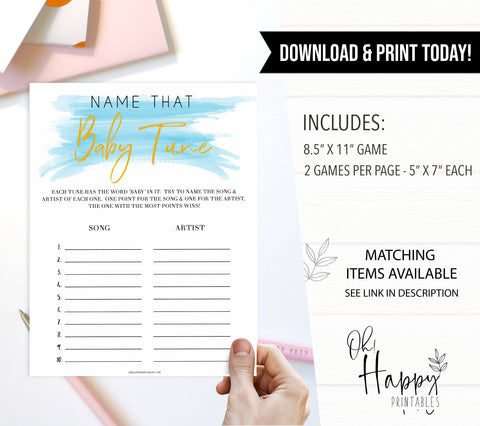 Blue swash, name that baby tune baby games, baby shower games, printable baby games, fun baby games, boy baby shower games, baby games, fun baby shower ideas, baby shower ideas, boy baby games, blue baby shower