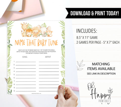 name that baby tune game, Printable baby shower games, safari animals baby games, baby shower games, fun baby shower ideas, top baby shower ideas, safari animals baby shower, baby shower games, fun baby shower ideas