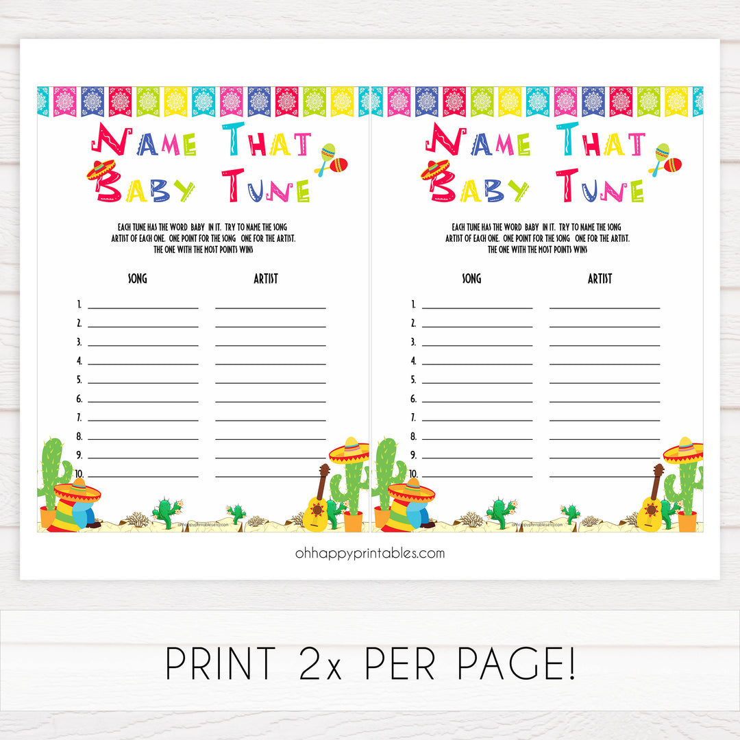 name that baby tune game, Printable baby shower games, Mexican fiesta fun baby games, baby shower games, fun baby shower ideas, top baby shower ideas, fiesta shower baby shower, fiesta baby shower ideas