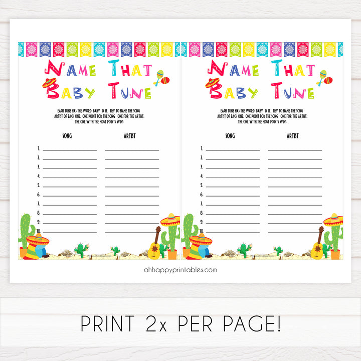 name that baby tune game, Printable baby shower games, Mexican fiesta fun baby games, baby shower games, fun baby shower ideas, top baby shower ideas, fiesta shower baby shower, fiesta baby shower ideas