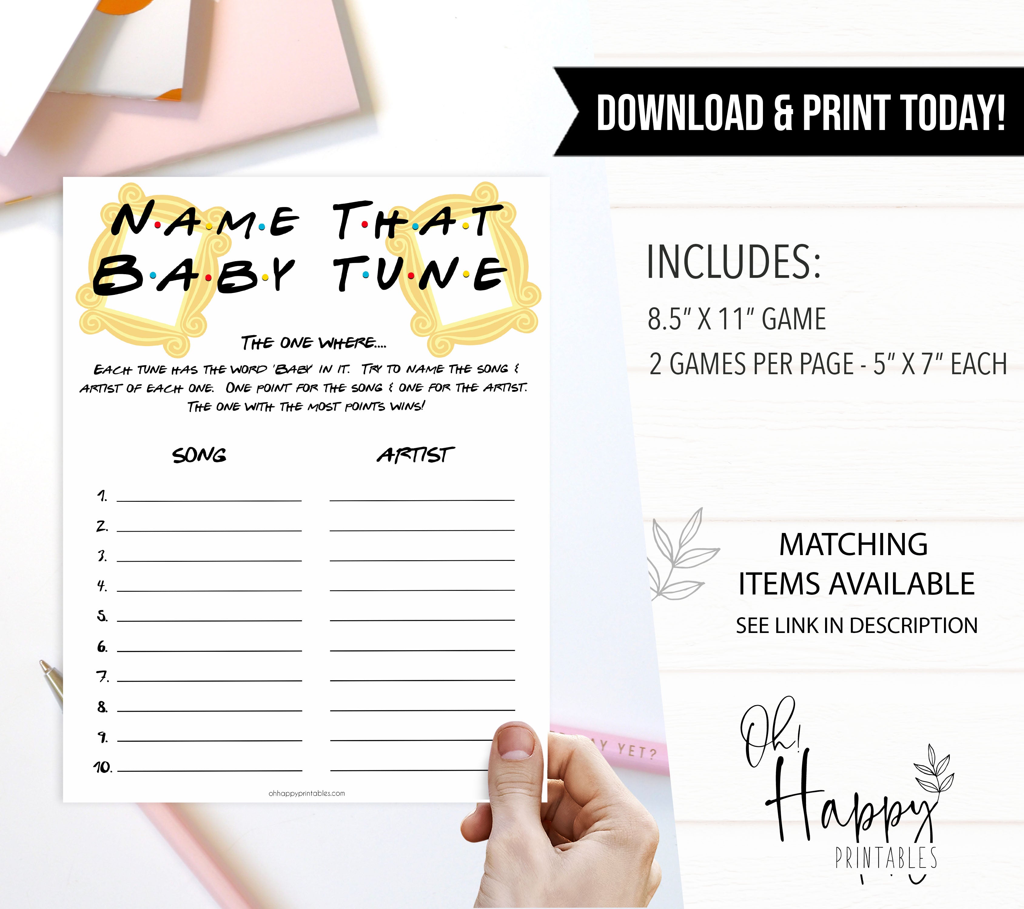 name that baby tune, Printable baby shower games, friends fun baby games, baby shower games, fun baby shower ideas, top baby shower ideas, friends baby shower, friends baby shower ideas