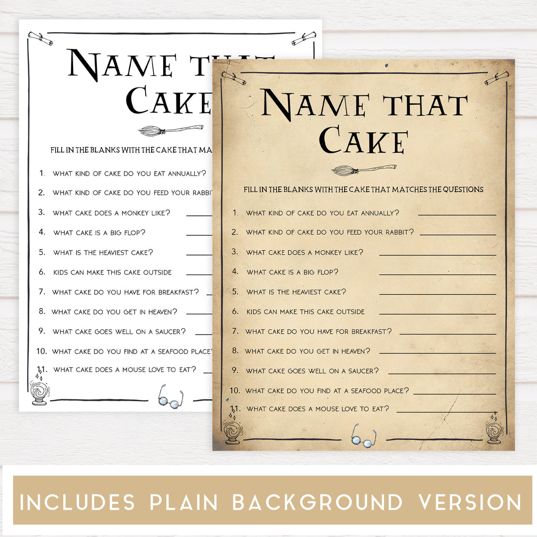 name that cake, bridal shower name that cake, Printable bridal shower games, Harry potter bridal shower, Harry Potter bridal shower games, fun bridal shower games, bridal shower game ideas, Harry Potter bridal shower