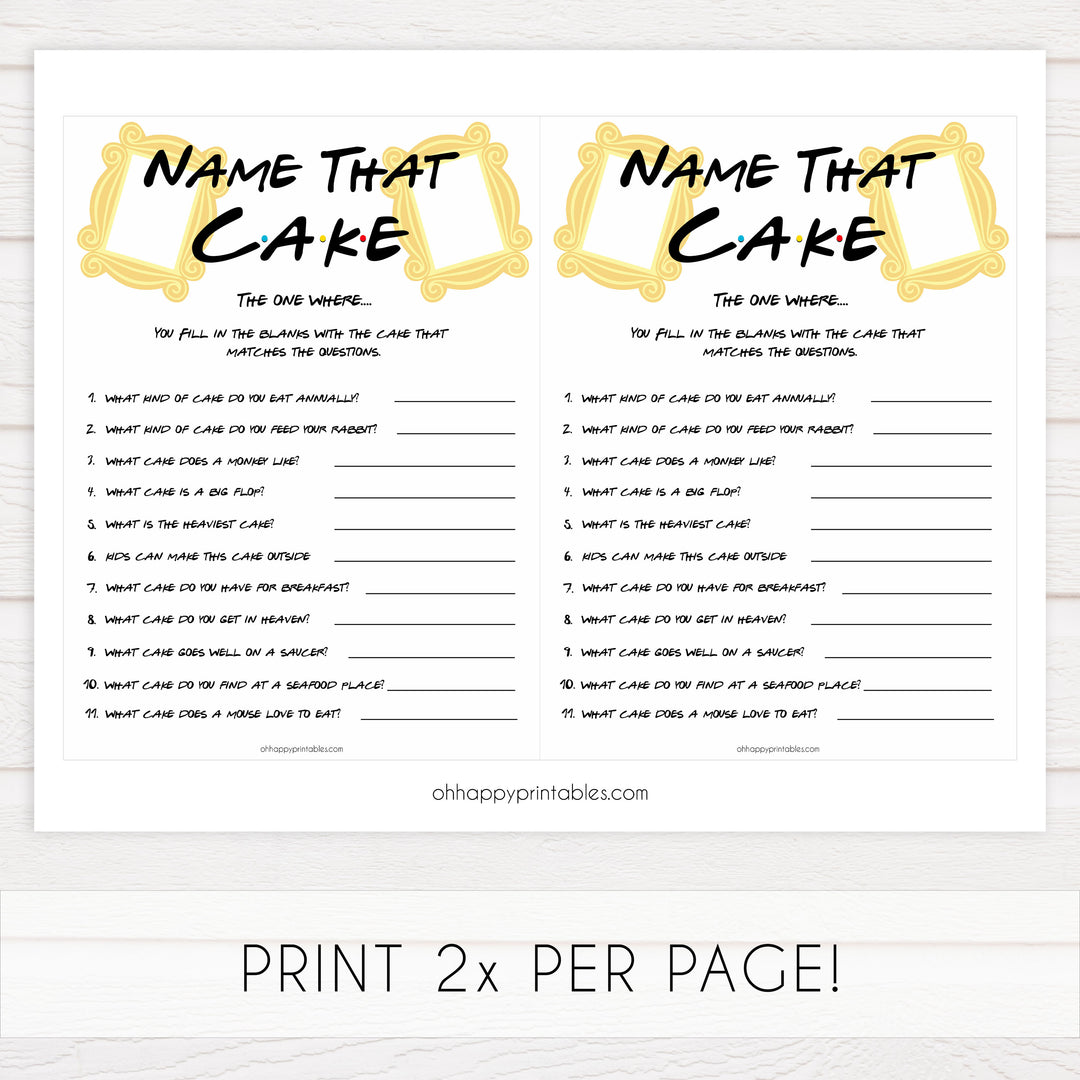 name the cake game, bridal name the cake, Printable bridal shower games, friends bridal shower, friends bridal shower games, fun bridal shower games, bridal shower game ideas, friends bridal shower
