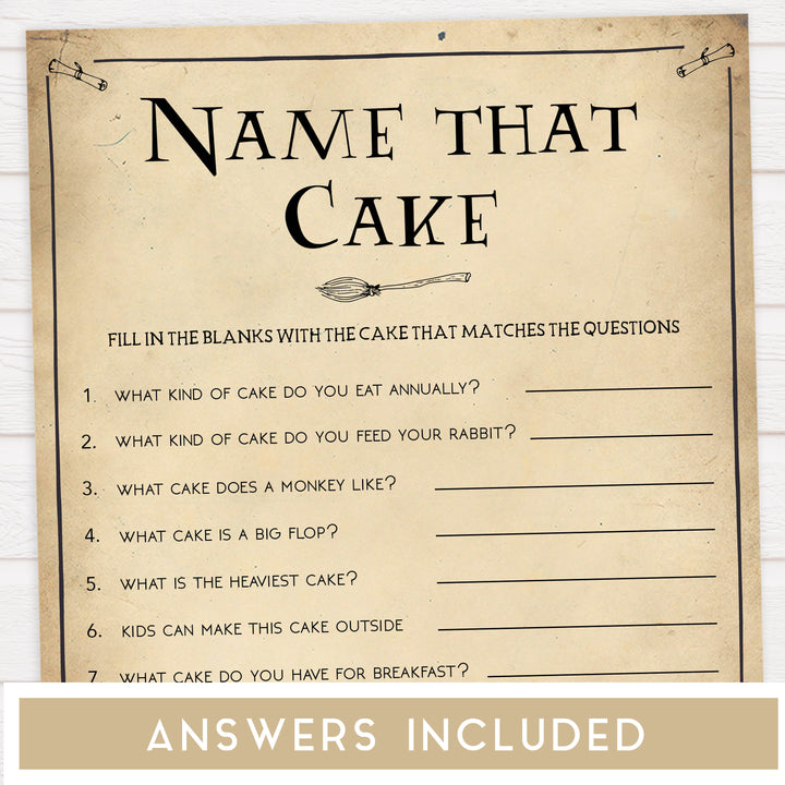 name that cake, bridal shower name that cake, Printable bridal shower games, Harry potter bridal shower, Harry Potter bridal shower games, fun bridal shower games, bridal shower game ideas, Harry Potter bridal shower