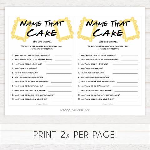 name the cake game, bridal name the cake, Printable bridal shower games, friends bridal shower, friends bridal shower games, fun bridal shower games, bridal shower game ideas, friends bridal shower