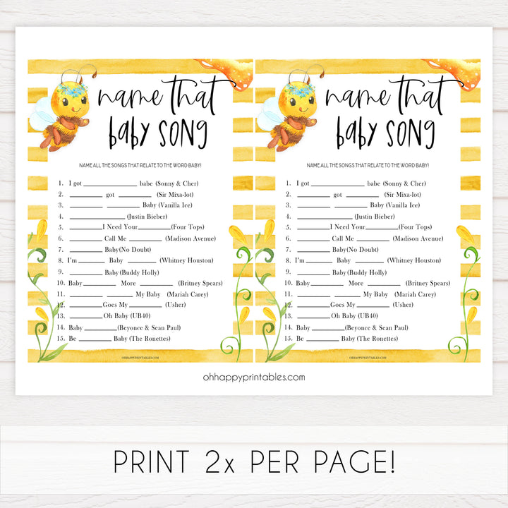 name that baby song game, Printable baby shower games, mommy bee fun baby games, baby shower games, fun baby shower ideas, top baby shower ideas, mommy to bee baby shower, friends baby shower ideas