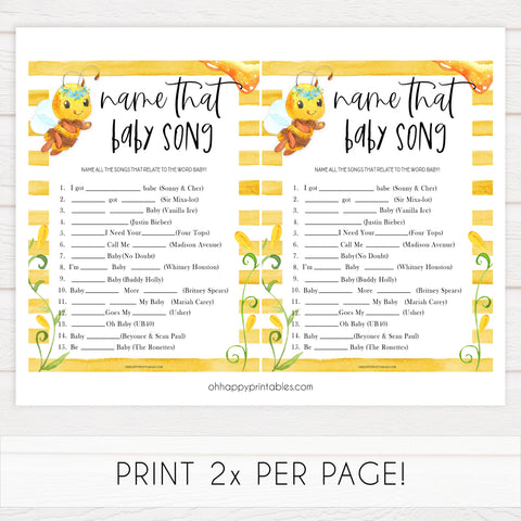 name that baby song game, Printable baby shower games, mommy bee fun baby games, baby shower games, fun baby shower ideas, top baby shower ideas, mommy to bee baby shower, friends baby shower ideas