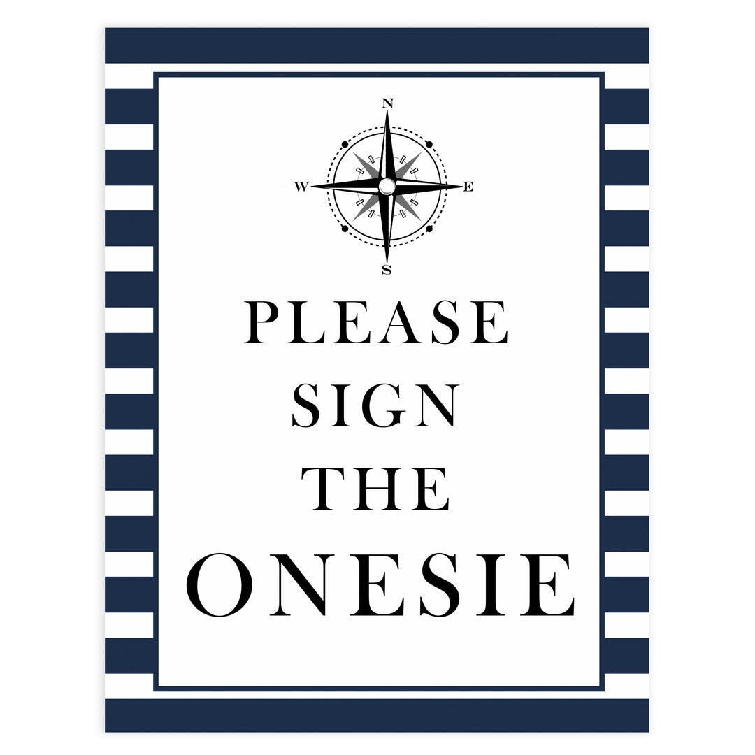 sign the onesie game, sign the onesie sign, Printable baby shower games, nautical baby shower games, nautical baby games, fun baby shower games, top baby shower ideas