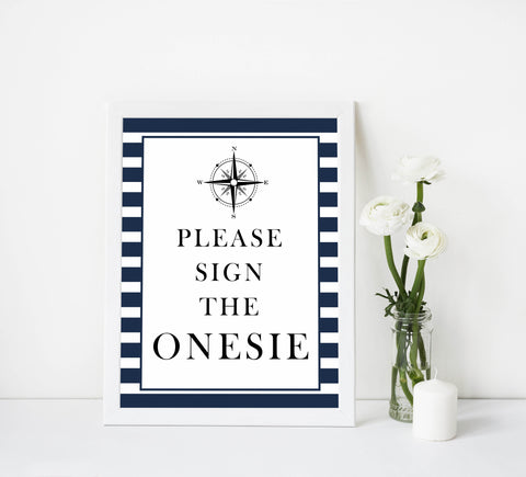 sign the onesie game, sign the onesie sign, Printable baby shower games, nautical baby shower games, nautical baby games, fun baby shower games, top baby shower ideas