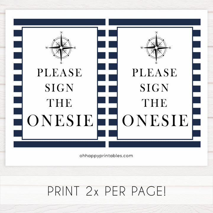 sign the onesie game, sign the onesie sign, Printable baby shower games, nautical baby shower games, nautical baby games, fun baby shower games, top baby shower ideas