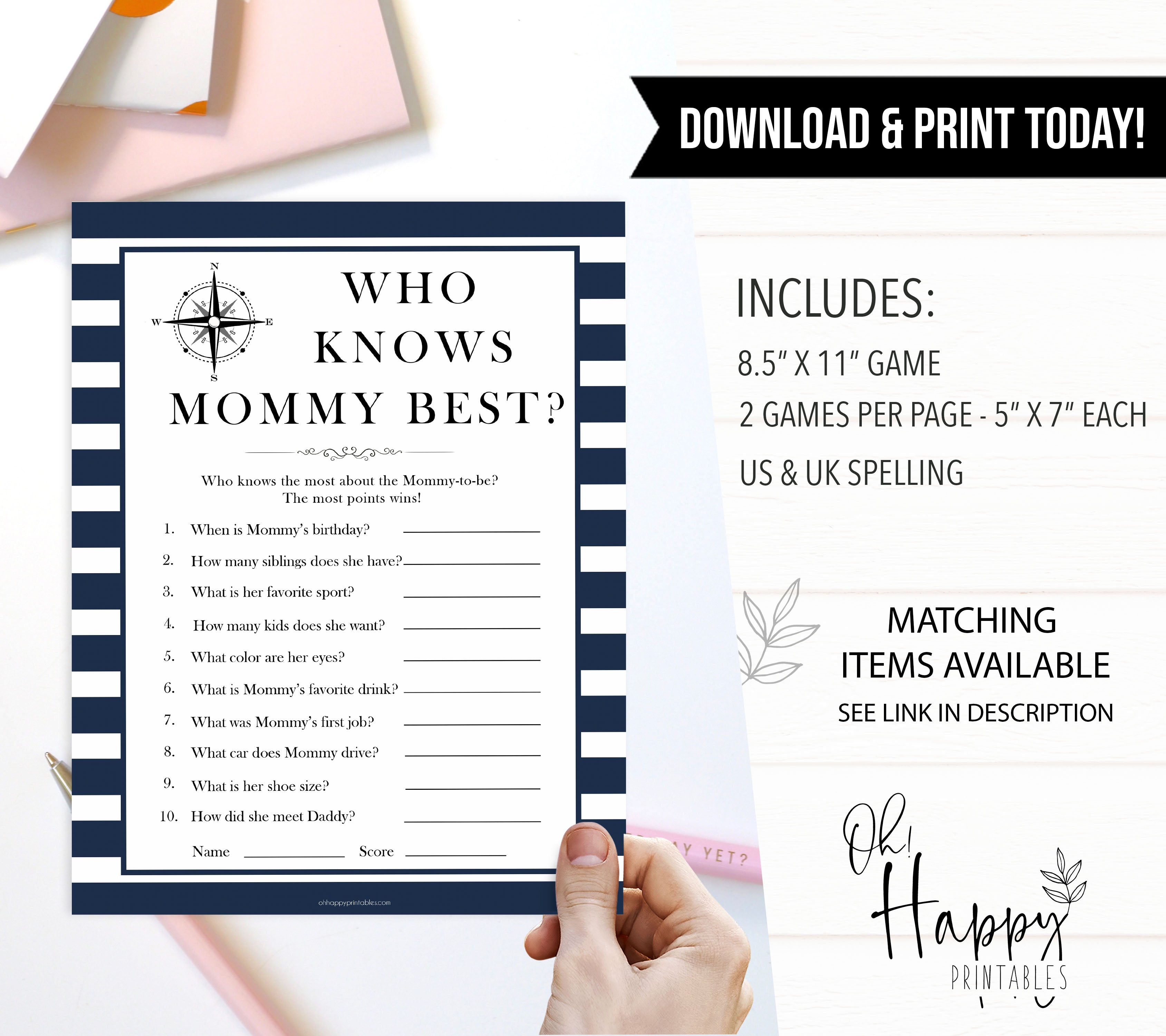 Nautical baby shower games, who knows mummy best baby shower games, printable baby shower games, baby shower games, fun baby games, ahoy its a boy, popular baby shower games, sailor baby games, boat baby games