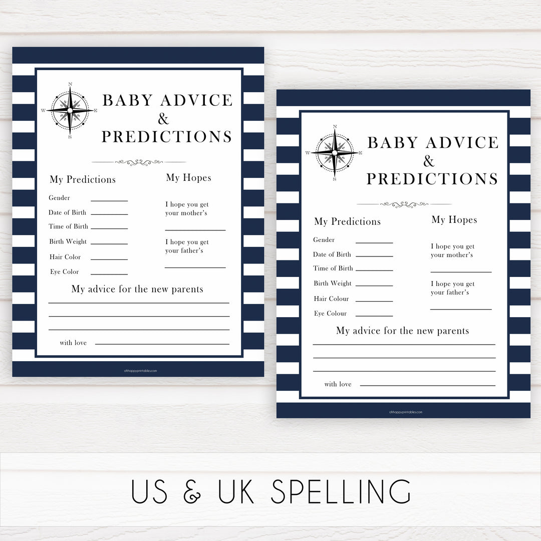 Nautical baby shower games, baby advice and predictions baby shower games, printable baby shower games, baby shower games, fun baby games, popular baby shower games, sailor baby games, boat baby games