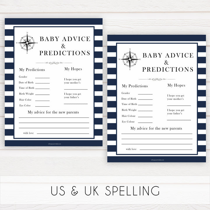 Nautical baby shower games, baby advice and predictions baby shower games, printable baby shower games, baby shower games, fun baby games, popular baby shower games, sailor baby games, boat baby games