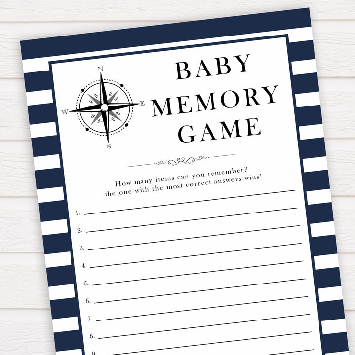 Nautical baby shower games, baby memory game baby shower games, printable baby shower games, baby shower games, fun baby games, popular baby shower games, sailor baby games, boat baby games