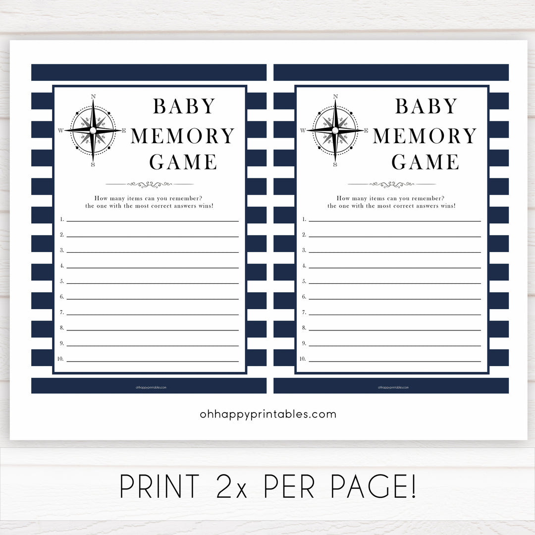 Nautical baby shower games, baby memory game baby shower games, printable baby shower games, baby shower games, fun baby games, popular baby shower games, sailor baby games, boat baby games