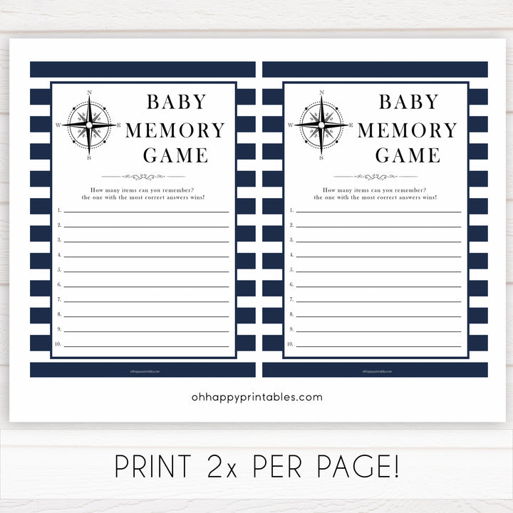 Nautical baby shower games, baby memory game baby shower games, printable baby shower games, baby shower games, fun baby games, popular baby shower games, sailor baby games, boat baby games