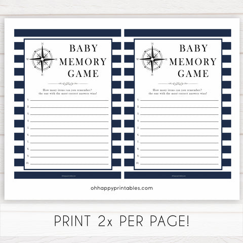 Nautical baby shower games, baby memory game baby shower games, printable baby shower games, baby shower games, fun baby games, popular baby shower games, sailor baby games, boat baby games