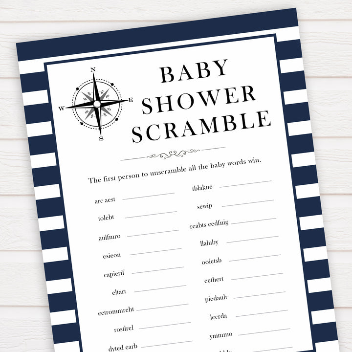 Nautical baby shower games, baby scramble baby shower games, printable baby shower games, baby shower games, fun baby games, popular baby shower games, sailor baby games, boat baby games