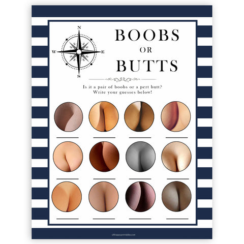 Nautical baby shower games, boobs or butts baby shower games, printable baby shower games, baby shower games, fun baby games, popular baby shower games, sailor baby games, boat baby games