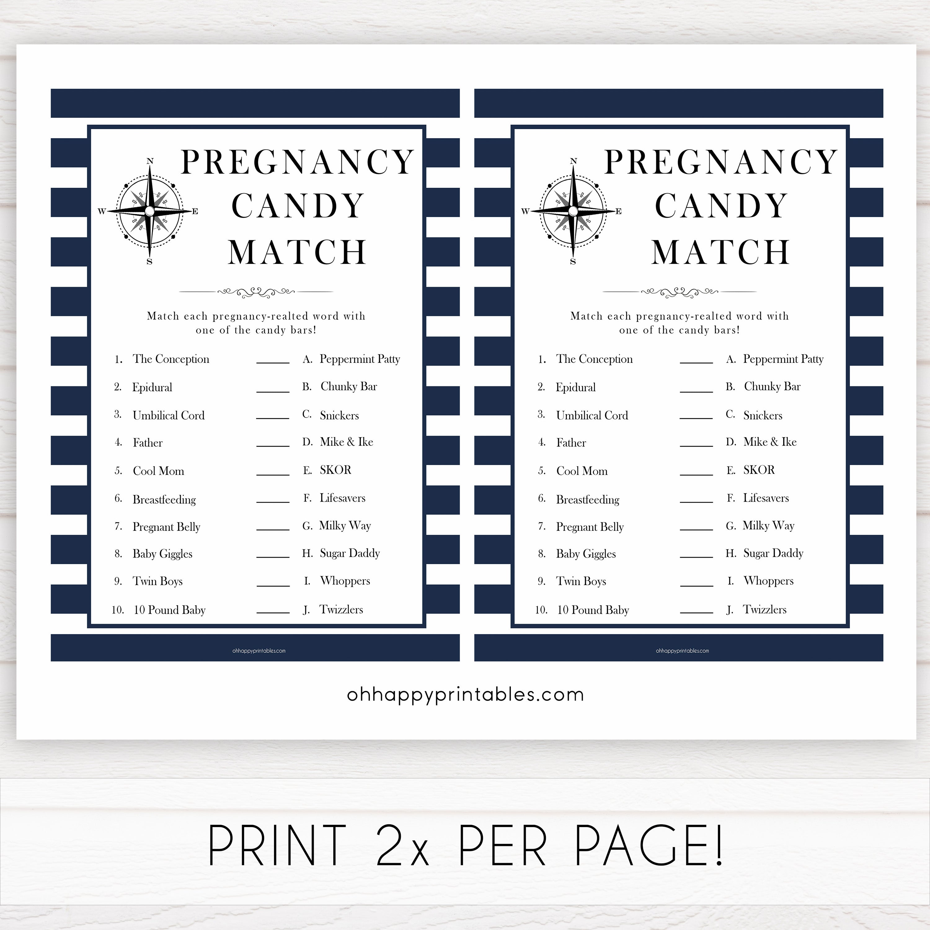 Nautical baby shower games, pregnancy candy match baby shower games, printable baby shower games, baby shower games, fun baby games, popular baby shower games, sailor baby games, boat baby games
