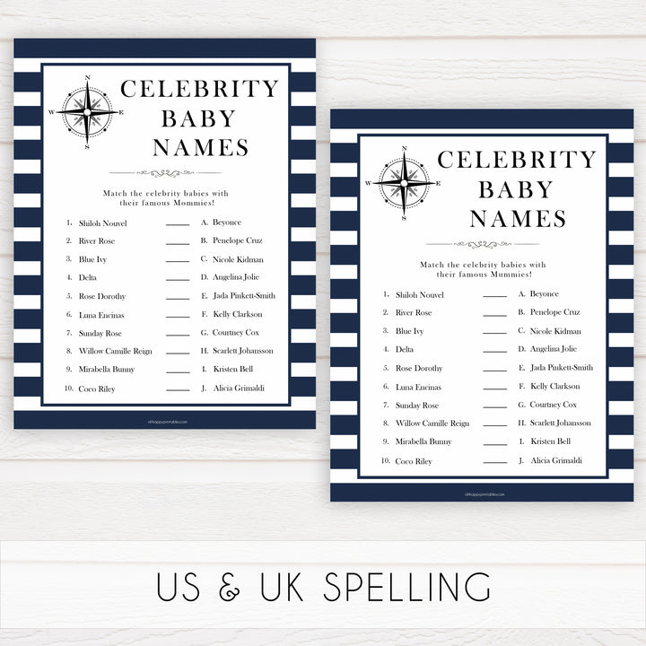 Nautical baby shower games, celebrity baby names baby shower games, printable baby shower games, baby shower games, fun baby games, popular baby shower games, sailor baby games, boat baby games