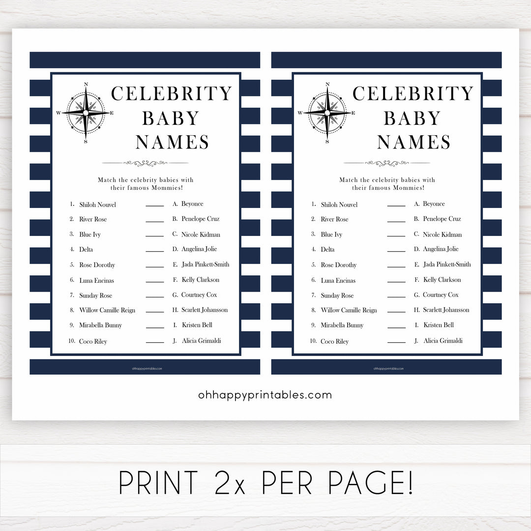 Nautical baby shower games, celebrity baby names baby shower games, printable baby shower games, baby shower games, fun baby games, popular baby shower games, sailor baby games, boat baby games