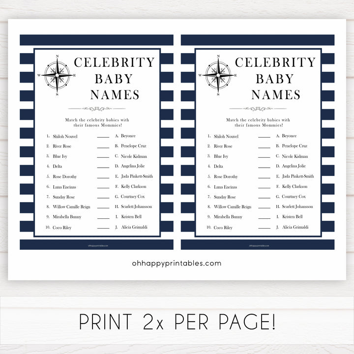 Nautical baby shower games, celebrity baby names baby shower games, printable baby shower games, baby shower games, fun baby games, popular baby shower games, sailor baby games, boat baby games