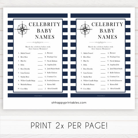 Nautical baby shower games, celebrity baby names baby shower games, printable baby shower games, baby shower games, fun baby games, popular baby shower games, sailor baby games, boat baby games