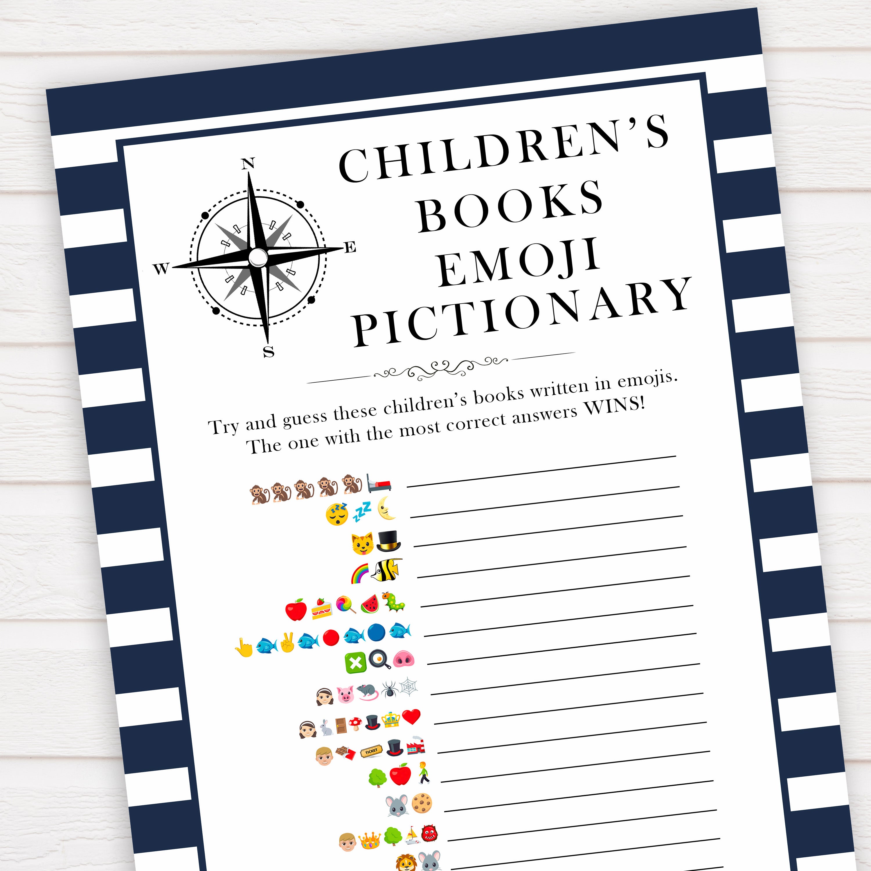 Nautical baby shower games, childrens books emoji pictionary baby shower games, printable baby shower games, baby shower games, fun baby games, ahoy its a boy, popular baby shower games, sailor baby games, boat baby games