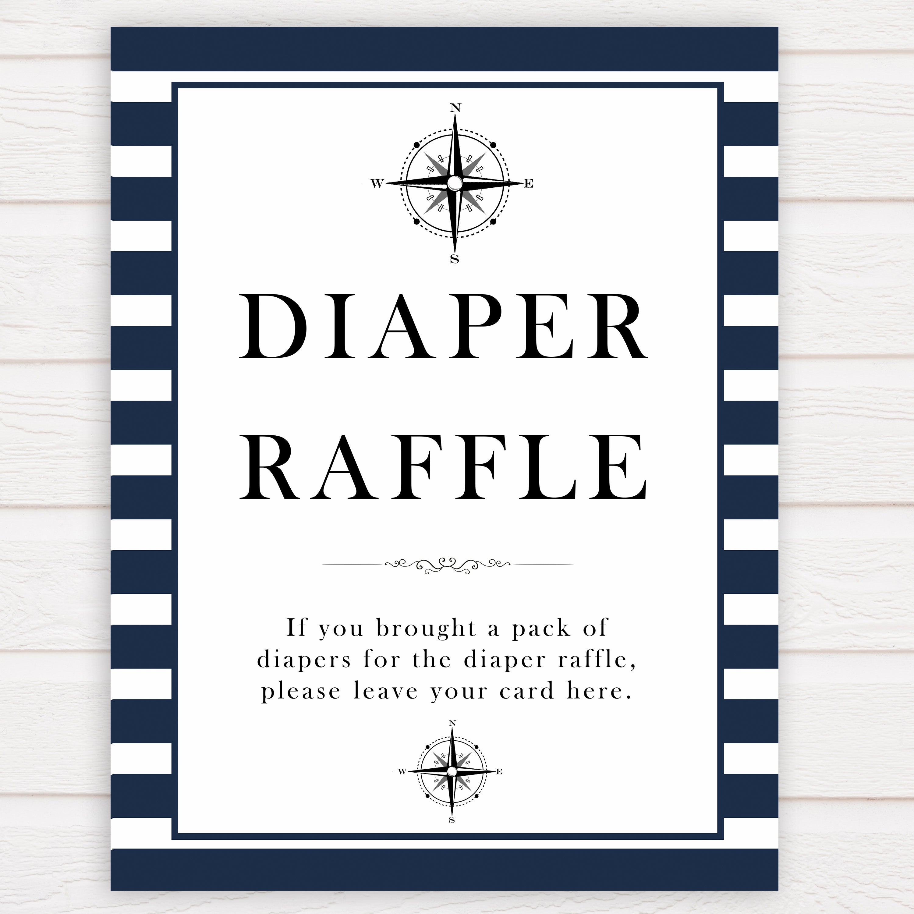 Diaper Raffle Card Example Nautical Diaper Raffle Cards Template Diaper Raffle Baby Shower