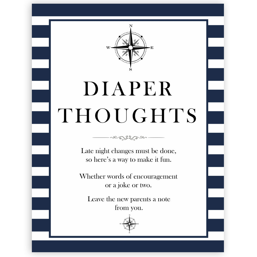 Nautical baby shower games, diaper thoughts baby shower games, printable baby shower games, baby shower games, fun baby games, ahoy its a boy, popular baby shower games, sailor baby games, boat baby games