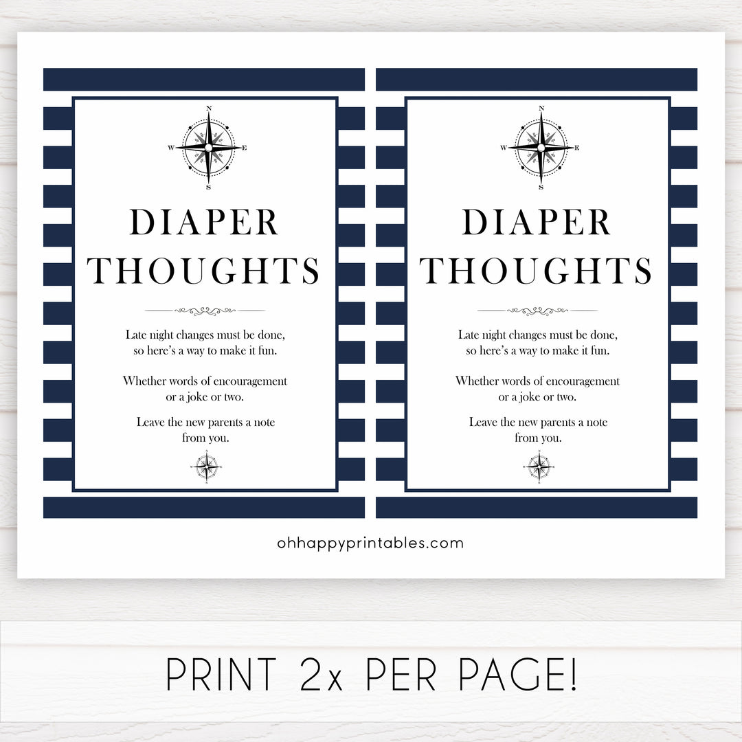 Nautical baby shower games, diaper thoughts baby shower games, printable baby shower games, baby shower games, fun baby games, ahoy its a boy, popular baby shower games, sailor baby games, boat baby games