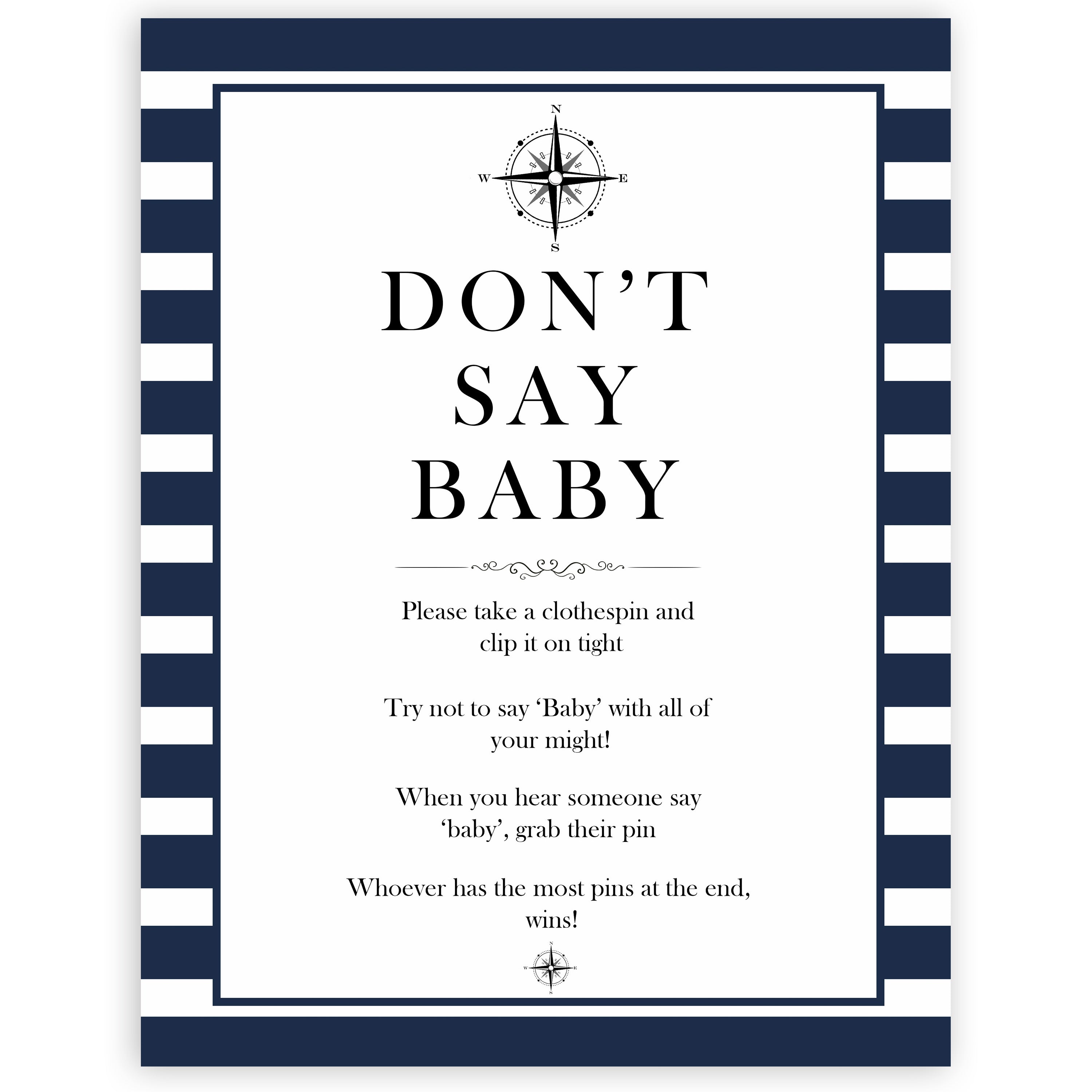 Nautical baby shower games, dont say baby baby shower games, printable baby shower games, baby shower games, fun baby games, ahoy its a boy, popular baby shower games, sailor baby games, boat baby games