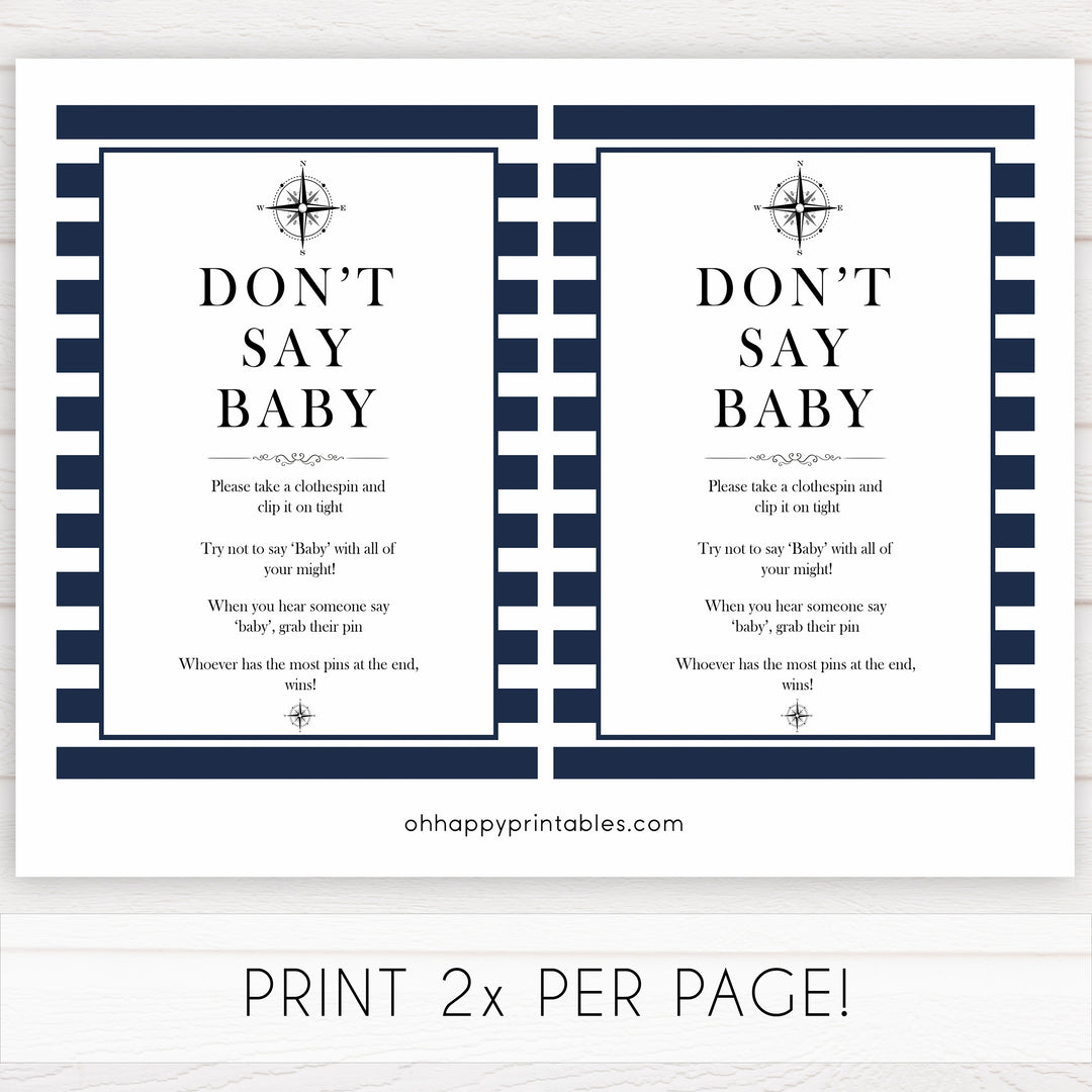 Nautical baby shower games, dont say baby baby shower games, printable baby shower games, baby shower games, fun baby games, ahoy its a boy, popular baby shower games, sailor baby games, boat baby games