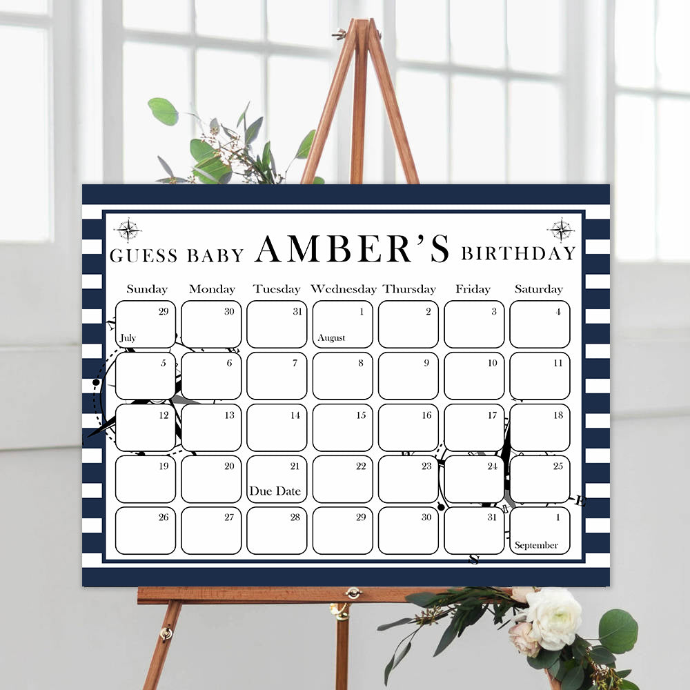 guess the baby birthday game, baby birthday predictions game, printable baby games, nautical baby shower games, nautical baby games
