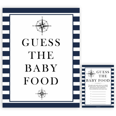 Nautical baby shower games, guess the baby food baby shower games, printable baby shower games, baby shower games, fun baby games, ahoy its a boy, popular baby shower games, sailor baby games, boat baby games