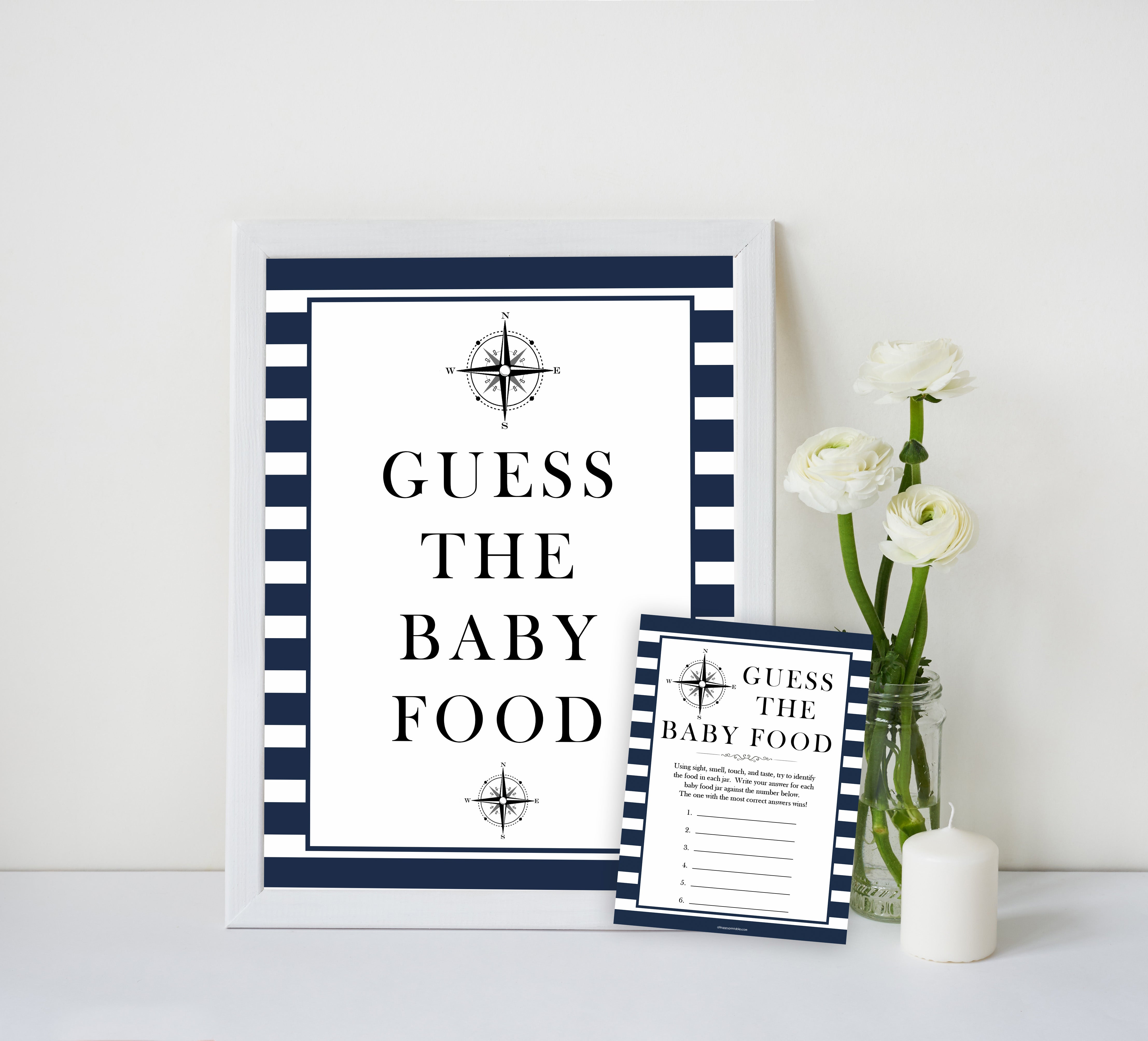 Nautical baby shower games, guess the baby food baby shower games, printable baby shower games, baby shower games, fun baby games, ahoy its a boy, popular baby shower games, sailor baby games, boat baby games