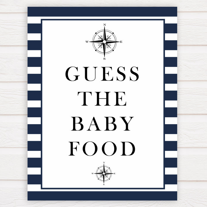 Nautical baby shower games, guess the baby food baby shower games, printable baby shower games, baby shower games, fun baby games, ahoy its a boy, popular baby shower games, sailor baby games, boat baby games