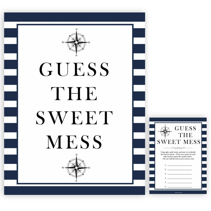 Nautical baby shower games, guess the sweet mess baby shower games, printable baby shower games, baby shower games, fun baby games, ahoy its a boy, popular baby shower games, sailor baby games, boat baby games
