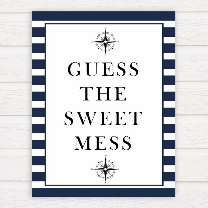 Nautical baby shower games, guess the sweet mess baby shower games, printable baby shower games, baby shower games, fun baby games, ahoy its a boy, popular baby shower games, sailor baby games, boat baby games