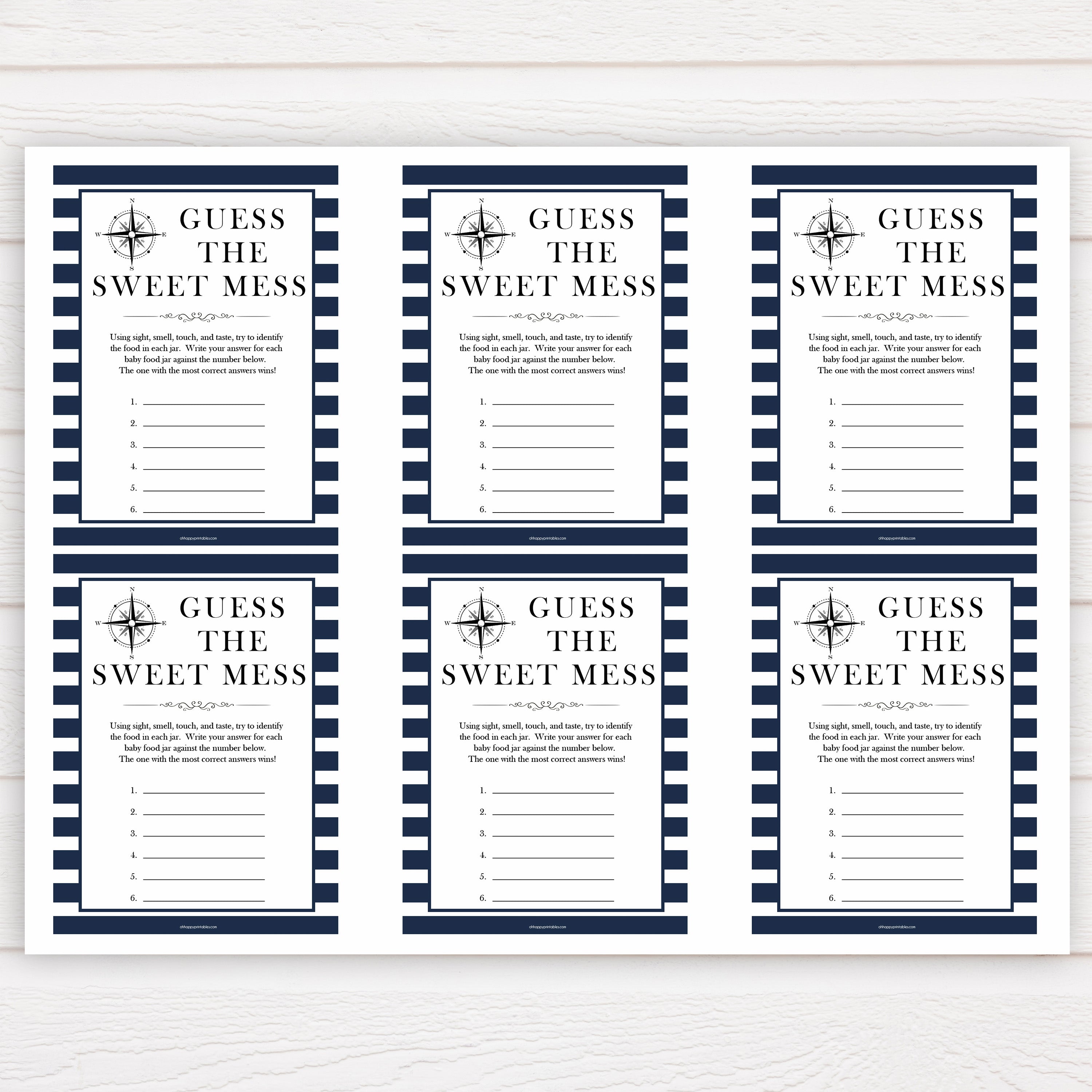 Nautical baby shower games, guess the sweet mess baby shower games, printable baby shower games, baby shower games, fun baby games, ahoy its a boy, popular baby shower games, sailor baby games, boat baby games