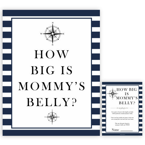 Nautical baby shower games, how big is mommys belly baby shower games, printable baby shower games, baby shower games, fun baby games, ahoy its a boy, popular baby shower games, sailor baby games, boat baby games