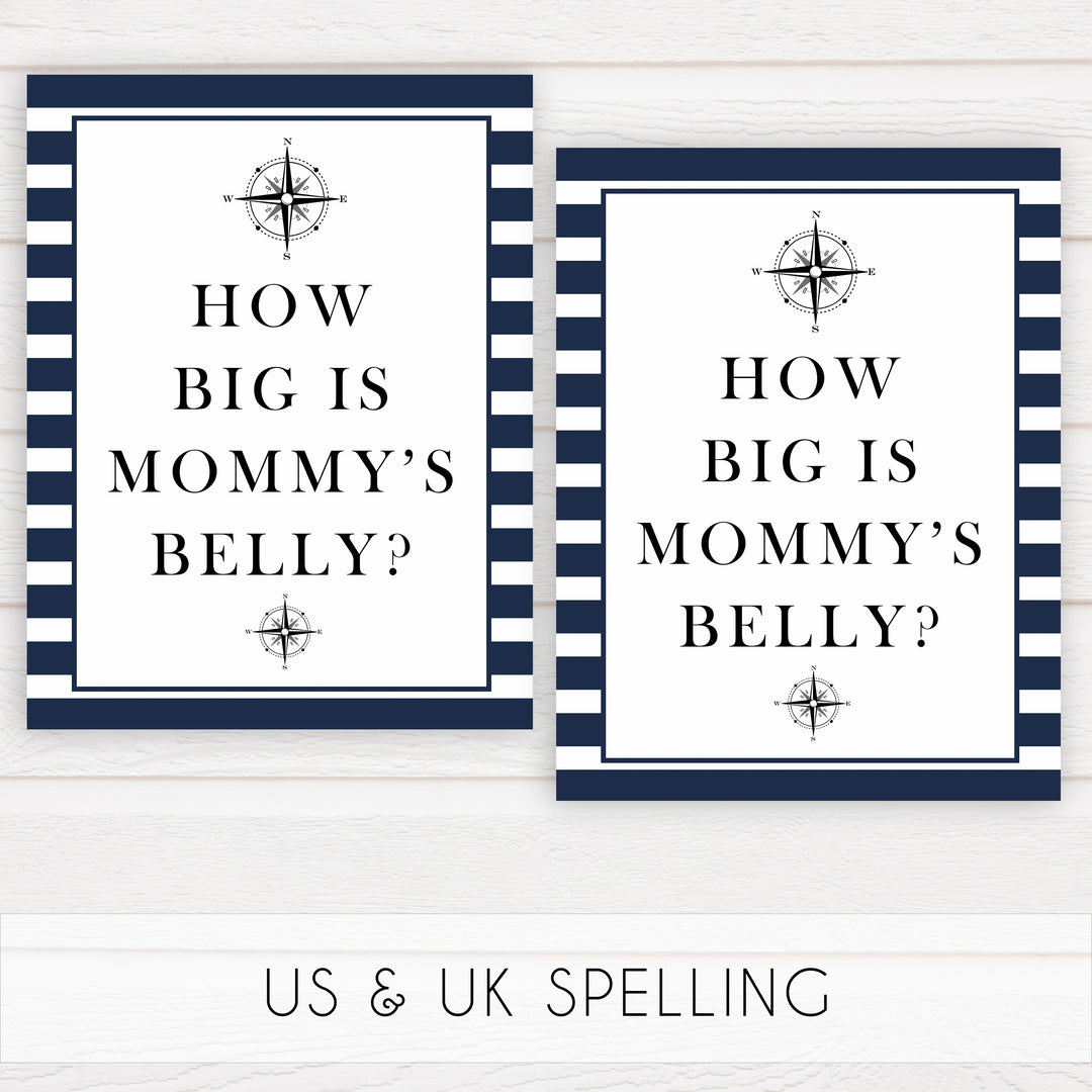 Nautical baby shower games, how big is mommys belly baby shower games, printable baby shower games, baby shower games, fun baby games, ahoy its a boy, popular baby shower games, sailor baby games, boat baby games