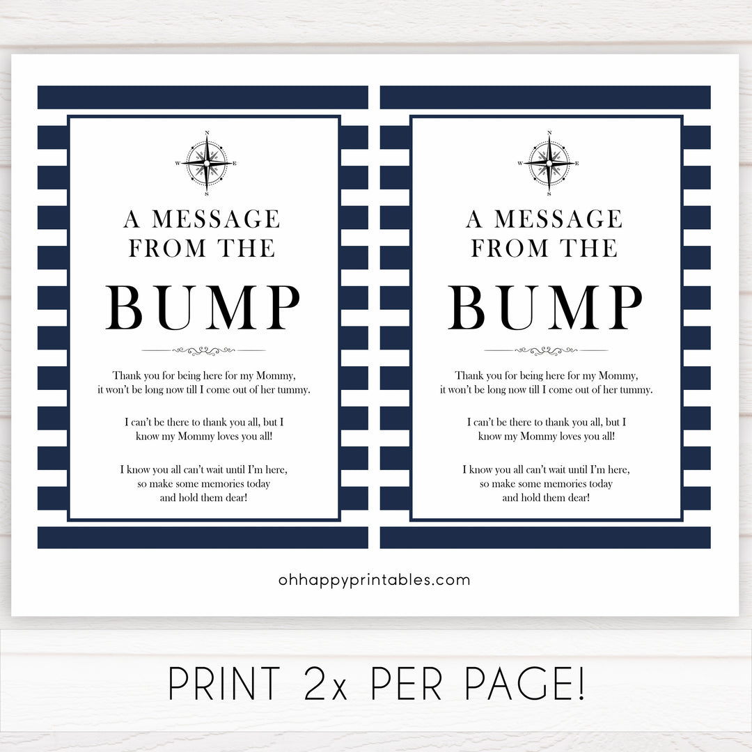 Nautical baby shower games, message from the bump baby shower games, printable baby shower games, baby shower games, fun baby games, ahoy its a boy, popular baby shower games, sailor baby games, boat baby games