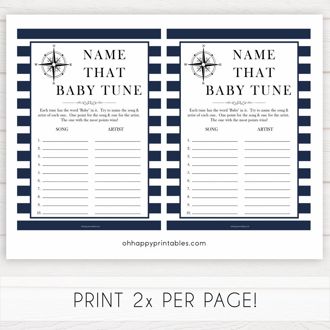 Nautical baby shower games, name that baby tune baby shower games, printable baby shower games, baby shower games, fun baby games, ahoy its a boy, popular baby shower games, sailor baby games, boat baby games