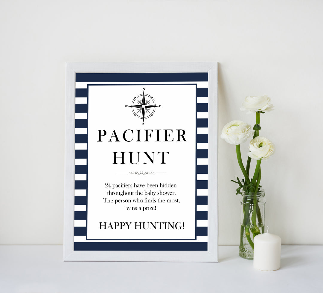 Nautical baby shower games, pacifier hunt baby shower games, printable baby shower games, baby shower games, fun baby games, ahoy its a boy, popular baby shower games, sailor baby games, boat baby games