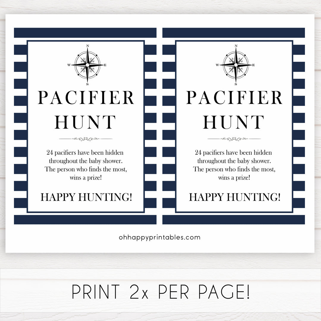 Nautical baby shower games, pacifier hunt baby shower games, printable baby shower games, baby shower games, fun baby games, ahoy its a boy, popular baby shower games, sailor baby games, boat baby games