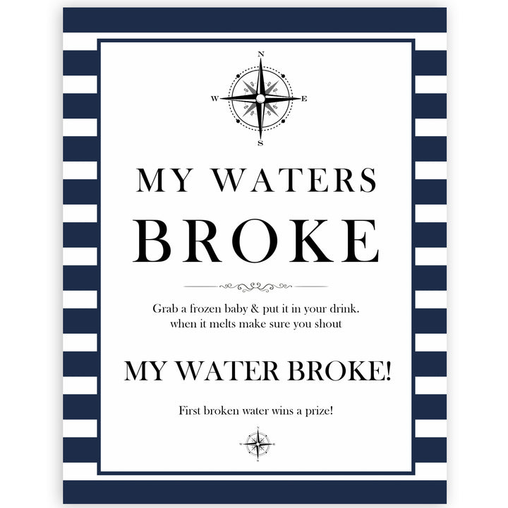 Nautical baby shower games, my waters broke baby shower games, printable baby shower games, baby shower games, fun baby games, ahoy its a boy, popular baby shower games, sailor baby games, boat baby games